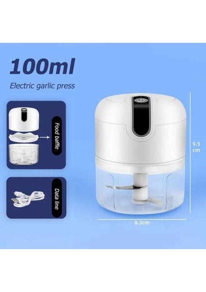 Beyaz 100 ml Elektrikli Sarımsak Ezici Taşınabilir Kıyıcı USB Kıyma Makinesi Ezici Makinesi Mini Sarımsak Sebze Doğrayıcı Mutfak Aksesuarları (Yurt Dışından)