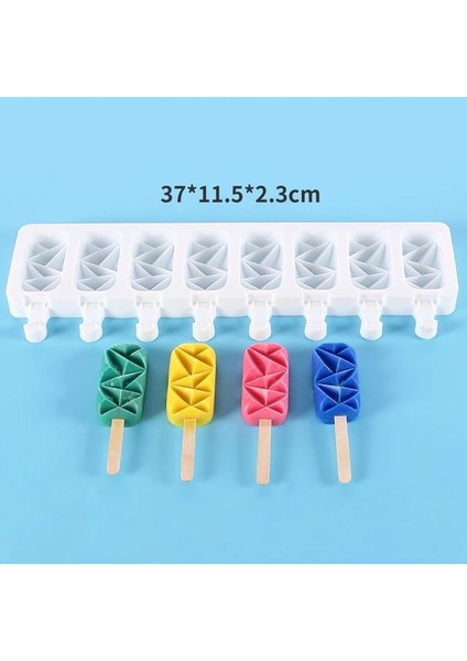 B Yeni Silikon Dondurma Kalıp Dıy Aşk Oval Karikatür Popsicle Pasta Çikolata Cameo Kalıp Yaz Buz Küpü Yapma Seti Mutfak Gereçleri (Yurt Dışından)