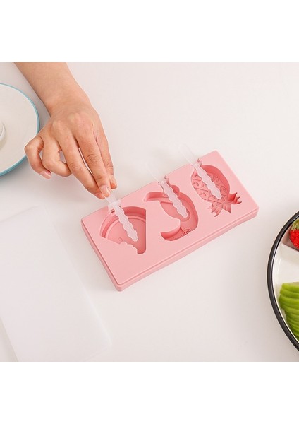 H Tipi Silikon Popsicles Kalıpları Yaratıcı Popsicle Kalıp Tepsisi Sopa ile Dıy Yeniden Kullanılabilir Dondurma Kalıpları Kapaklı Tatlı Mutfak Gadget (Yurt Dışından)