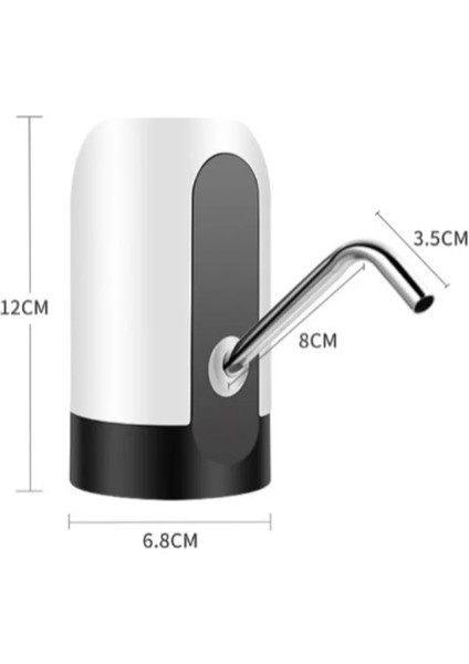 Siyah Içme Çeşmesi Su Şişesi Pompası USB Şarj Şişe Su Pompası Için 4.5-19 Litre Ev Otomatik Anahtar Ofis Içme Çeşmesi (Yurt Dışından)