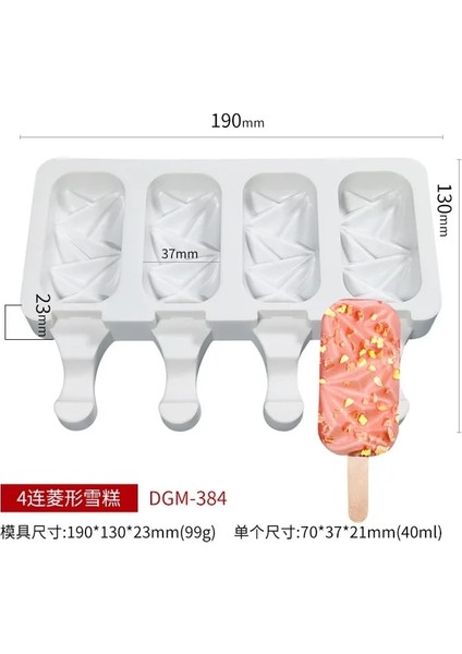 C 3/4 Hücre Silikon Popsicle Kalıp Magnum Buz Pop Maker Dondurma Kalıp Buz Tepsisi Kalıp Meyve Suyu Dondurucu Buz Lolly Kek Pişirme Aracı (Yurt Dışından)
