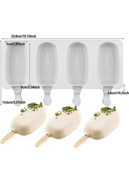YH006504 4/8 Delik Silikon Dondurma Formları Popsicle Kalıpları Dıy Ev Yapımı Tatlı Dondurucu Meyve Suyu Buz Pop Küp Makinesi Kalıp Sopalarla (Yurt Dışından)