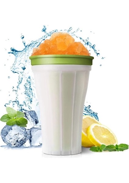 Yeşil Dıy Slushy Bardak Buz Yapıcı Bardak Ev Yapımı Smoothie Milkshake Şişesi Dayanıklı Slushy Dondurma Makinesi Squeeze Slush Hızlı Slushy Maker (Yurt Dışından)