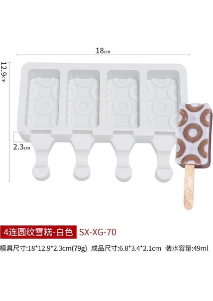 E-Beyaz Dondurma Silikon Kalıp Dıy Popsicle Dondurma Yapma Makinesi Silikon Yaz Buz Küpü Kalıp Mutfak Dondurma Modeli (Yurt Dışından)