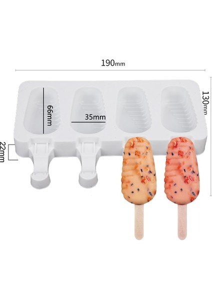 Stil E Ev Gıda Sınıfı Silikon Dondurma Kalıp Sopa ile Popsicle Mousse Dondurma Kek Kalıp Dıy Kalıp (Yurt Dışından)