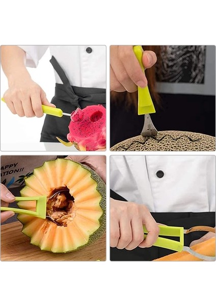 Aa Kavun Baller Kepçe Seti, Profesyonel 4 In 1 Paslanmaz Çelik Karpuz Kesici Meyve Oyma Aletler Set, Meyve Scooper Tohum Sökücü (Yurt Dışından) fırsatları