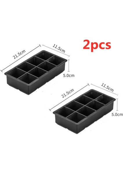 8 Izgara 2psc 8 Izgara Büyük Buz Tepsisi Kalıp Dev Jumbo Büyük Gıda Sınıfı Silikon Buz Küpü Kare Tepsi Kalıp Dıy Buz Yapım Makinesi Buz Küpü Tepsi (Yurt Dışından)