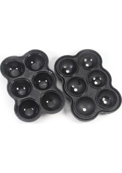 Siyah Silikon Buz Topu Makinesi Kalıp - Parti Bar Mutfak Için 6 Parça 4 x 4 cm Yuvarlak Buz Topu (Yurt Dışından)