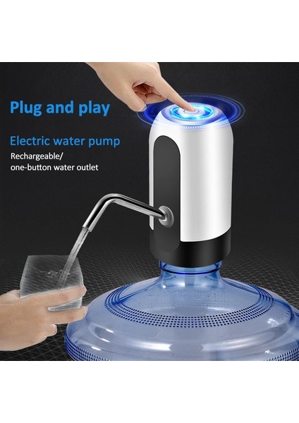 Stil A Siyah Ev Aletleri Su Şişesi Pompası Mini Namlulu Su Elektrikli Pompa USB Şarj Otomatik Taşınabilir Su Sebili Içecek Sebili (Yurt Dışından) indirimleri