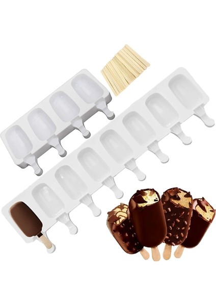 Yuvarlak 4/8 Hücre Silikon Kalıp Magnum Silikon Dondurma Kalıp Popsicle Kalıpları Dıy Dondurma Kalıp Buz Küpü Yapımcısı Kalıp Buz Kalıbı (Yurt Dışından) fırsatları