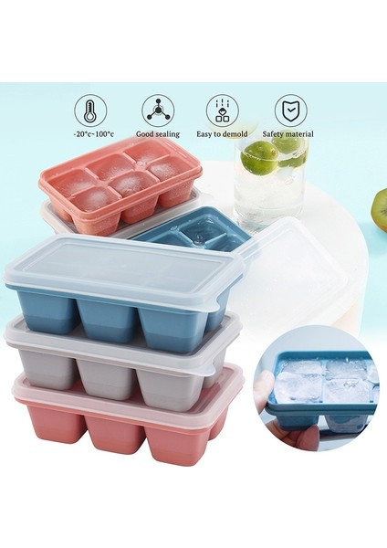 3 Adet 3 Adet Silikon Buz Küpü Makinesi Formu Buz Şekeri Kek Puding Çikolata Kalıpları Kolay Serbest Bırakılan Kare Şekli Buz Küpü Tepsileri Kalıpları (Yurt Dışından)