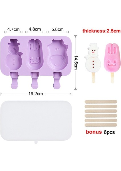 Kardan Adam Rabit Sılıkolove Sağlıklı Silikon Dondurma Kalıbı Kolay Popsicle Kalıp Yeniden Kullanılabilir Dondurma Bar Pop Kalıpları Dıy Yapımı Için Yaz Favorileri (Yurt Dışından)