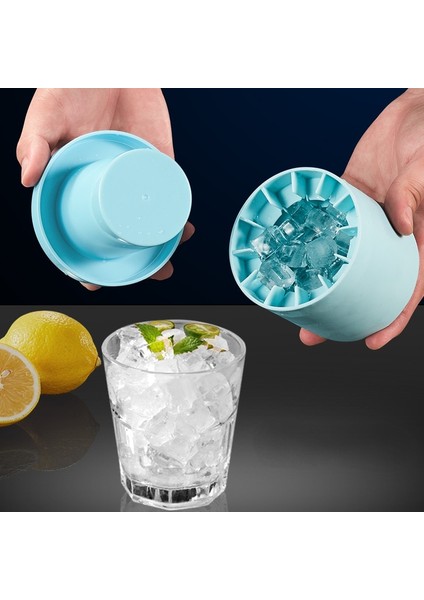 B-4 Kare (Kapak) Buz Küpü Makinesi Silindir Silikon Buz Küpü Kalıp Buz Küpleri Tepsileri Hızla Dondurun Yaratıcı Silindir Buz Kovası Dondurma Makinesi (Yurt Dışından)