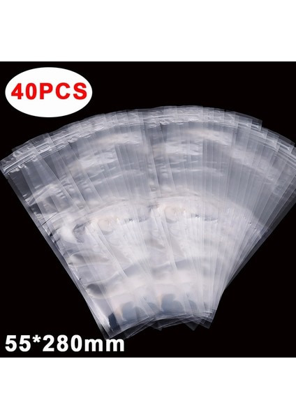 40 ADET-(5.5X28 Cm) Meyve Suyu Torbaları Buz Küpü Mühürlü Yoğurt Mutfak Şeffaf Buz Popsicle Smoothies Çanta Alet Tek Kullanımlık Kalıp 60/1 Adet Kendinden (Yurt Dışından)