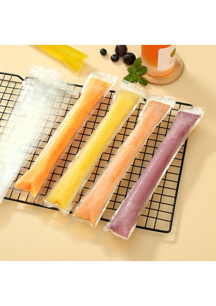 40 ADET-(5.5X28 Cm) Meyve Suyu Torbaları Buz Küpü Mühürlü Yoğurt Mutfak Şeffaf Buz Popsicle Smoothies Çanta Alet Tek Kullanımlık Kalıp 60/1 Adet Kendinden (Yurt Dışından)