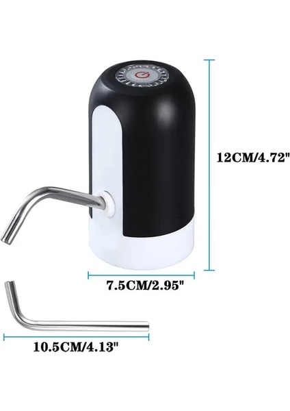 Siyah USB Şarj Otomatik Taşınabilir Su Sebili Içecek Ev Aletleri Su Şişesi Pompası Mini Namlulu Elektrikli Pompa (Yurt Dışından)