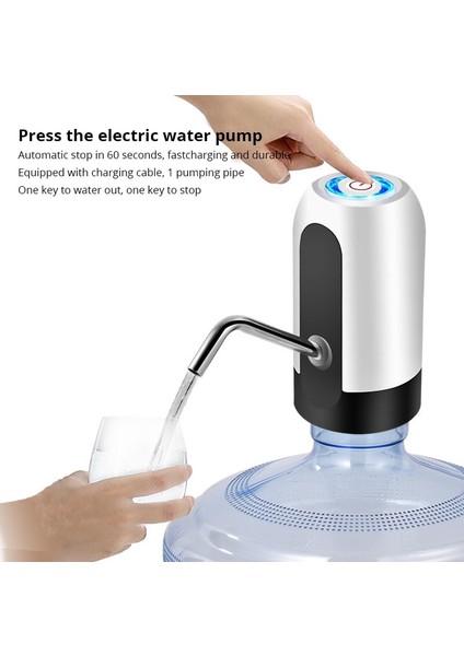 Siyah USB Şarj Otomatik Taşınabilir Su Sebili Içecek Ev Aletleri Su Şişesi Pompası Mini Namlulu Elektrikli Pompa (Yurt Dışından) fiyatları