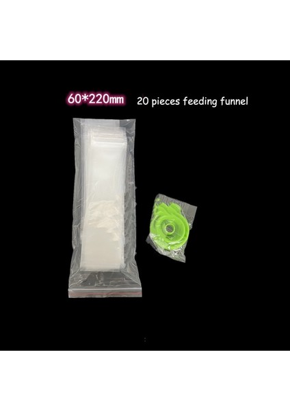 RY23-60 220MM-20 Adet 20 Adet Tek Kullanımlık Buz Pop Kalıp Çanta 5.5X28 cm Büyük Freeze Pop Bgas Popsicle Çantaları Smoothies Yoğurt Çubukları Için Silikon Huni ile (Yurt Dışından)