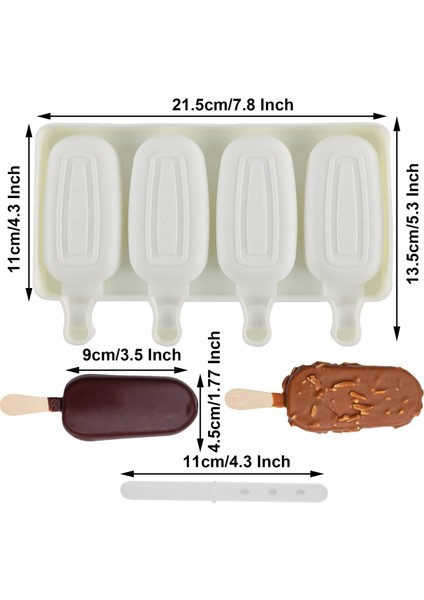 50 Pcs Çubuklu Silikon Popsicle Kalıpları 4/8 Kaviteli Popsicle Yapımcısı Kalıp, Bpa Içermeyen Silikon Kek Pop Kalıpları, Kolay Bırakılan Buz Pop Kalıpları (Yurt Dışından)