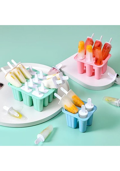 Altı Delik-Pembe Silikon Popsicle Kalıp Çocuklar Sevimli Dondurma Silikon Kalıp Dıy Yapımı Buz Izgara Karikatür Popsicle Dondurma Kalıp Buz Topu Makinesi (Yurt Dışından) modelleri