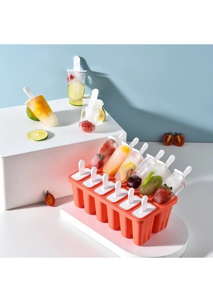 12 Izgaralar-Mavi Gıda Silikon Dondurma Kalıpları 4/6/10/12 Hücre Dondurulmuş Buz Küpleri Kalıp Buzlu Şeker Makinesi Ev Yapımı Dondurucu Lolly Kalıp Ücretsiz Çubuklarla (Yurt Dışından) indirimleri