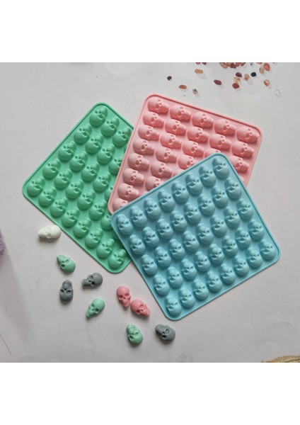 011 Pembe 40 Kavite Kafatası Buz Küpü Silikon Kalıp Cadılar Bayramı Yaratıcı Dekorasyon Yeniden Kullanılabilir Dıy Şeker Viski Çikolata Sabun Mutfak Aksesuarı (Yurt Dışından) fiyatları