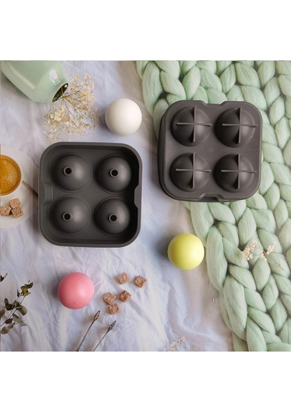 Blake Silikon 4 Kavite Küre Buz Küpü Kalıp Ev Mutfak Buz Topu Yuvarlak Jöle Yapma Kalıp Kokteyl Viski Içecek (Yurt Dışından) fırsatları