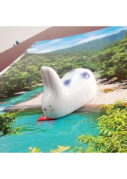 C Japon Bakkal Çubuklarını Tutucu Moda Sprey Boyama Seramik Sofra Süsler Kedi Tavşan Şekli El Yapımı Mutfak Gadget (Yurt Dışından)