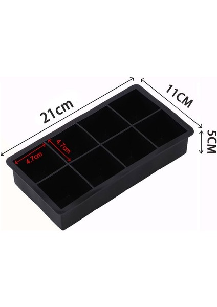 8 Izgara Büyük Buz Küpü Kalıp Kare Buz Kalıbı Kalıp Büyük Cubitera Gıda Sınıfı Silikon Tepsi Kalıp Dıy Buz Yapım Makinesi Buz Küpü Tepsi (Yurt Dışından)