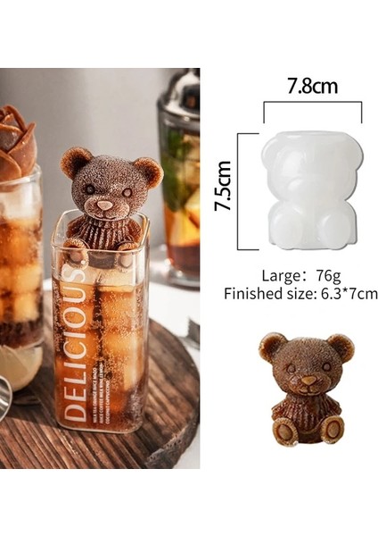 Küçük Ayı Gıda Sınıfı Silikon Ayı Buz Kalıbı 4 Izgara 3D Küçük Teddy Bear Şekli Buz Küpü Silikon Kalıp Buz Tepsisi Viski Silikon Buz Kutusu (Yurt Dışından)