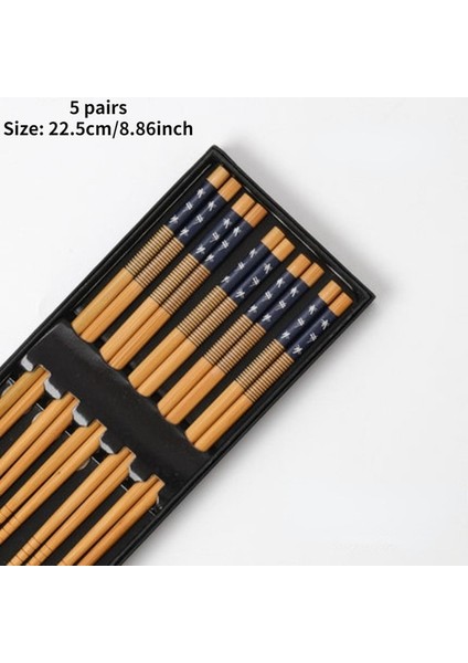 7--5 Çift 5 Çift El Yapımı Bambu Japon Doğal Ahşap Çubuklar Suşi Gıda Kedi Çiçek Ev Kullanımı Için Çok Renkli Ahşap Çubuklar Kore (Yurt Dışından)