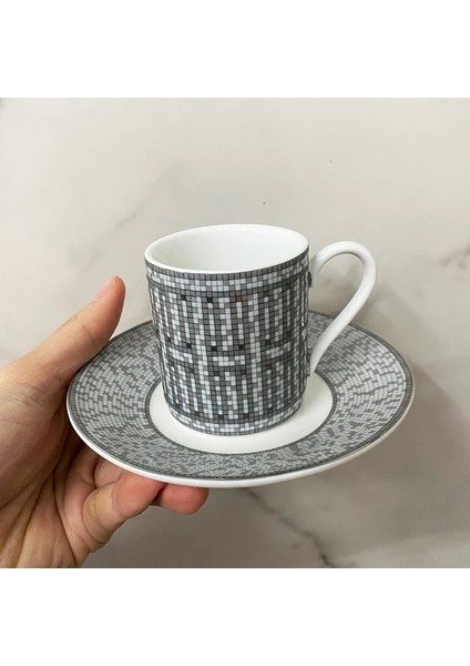 Stil 10 Altın 6 Adet Türk Espresso Bardak Tabakları ile Seramik Bardak Seti Siyah Çay Kahve Mutfak Parti Içecek Eşyası Ev Dekor Hediyeler (Yurt Dışından)