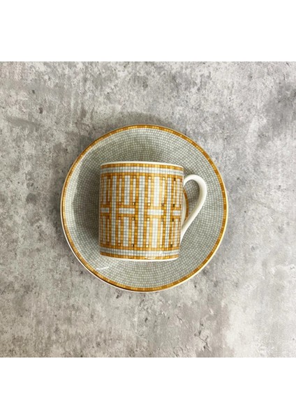 Stil 10 Altın 6 Adet Türk Espresso Bardak Tabakları ile Seramik Bardak Seti Siyah Çay Kahve Mutfak Parti Içecek Eşyası Ev Dekor Hediyeler (Yurt Dışından)