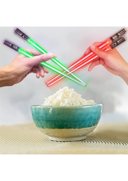Kırmızı 1 Çift Chop Sabres Lights Up Işın Kılıcı Çubuklarını Aydınlık Çubuklarını Gece Sofra Çok Renkli Çubuklarını (Yurt Dışından) fiyatları