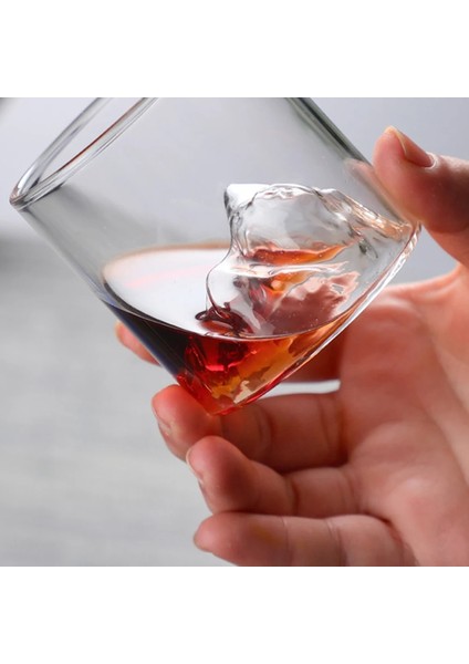 Renk B 180 ml 3D Dağ Japonya Viski Bardağı Buzul Eski Moda Viski Kaya Gözlük Viski Bardağı Votka Bardağı Şarap Bardağı (Yurt Dışından)