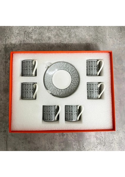 13 Gümüş 6 Adet Türk Espresso Bardak Tabakları ile 80 ml Seramik Bardak Seti Siyah Çay Kahve Mutfak Parti Içecek Eşyası Ev Dekor (Yurt Dışından)