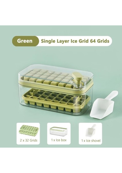 Yeşil 2 Tepsi ile Hızlı Kalıptan Buz Küpü Kalıpları Tepsi Bir Düğme Basın Buz Yapıcı Yaratıcı Parti Bar Mutfak Dondurucu Soğutma Içecek Buz Tepsisi Toplayın (Yurt Dışından)