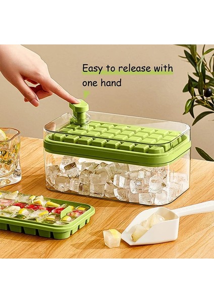 Yeşil 2 Tepsi ile Hızlı Kalıptan Buz Küpü Kalıpları Tepsi Bir Düğme Basın Buz Yapıcı Yaratıcı Parti Bar Mutfak Dondurucu Soğutma Içecek Buz Tepsisi Toplayın (Yurt Dışından) modelleri