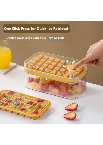 Yeşil 2 Tepsi ile Hızlı Kalıptan Buz Küpü Kalıpları Tepsi Bir Düğme Basın Buz Yapıcı Yaratıcı Parti Bar Mutfak Dondurucu Soğutma Içecek Buz Tepsisi Toplayın (Yurt Dışından) fırsatları