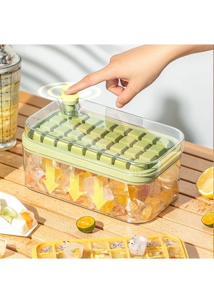 Yeşil 2 Tepsi ile Hızlı Kalıptan Buz Küpü Kalıpları Tepsi Bir Düğme Basın Buz Yapıcı Yaratıcı Parti Bar Mutfak Dondurucu Soğutma Içecek Buz Tepsisi Toplayın (Yurt Dışından) indirimleri