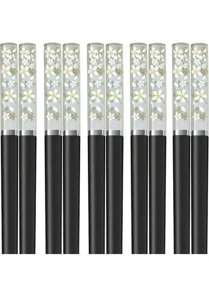 Yeşil-Siyah-5 Çift 1/5/10 Çift Amber Sakura Çubuklarını Kiraz Çiçeği Yaprakları Desen Kaymaz Suşi Çubuğu Çubuklarını Çevre Dostu Gıda Çubuklarını (Yurt Dışından) fiyatları