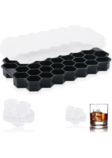 Petek Yeniden Kullanılabilir Buz Küpü Silikon Kalıp Buz Yapım Makinesi Dondurma Araçları Gıda Sınıfı Buz Topu Kalıbı Yuvarlak Kare Buz Kalıbı Kalıp Mutfak Aletleri (Yurt Dışından)