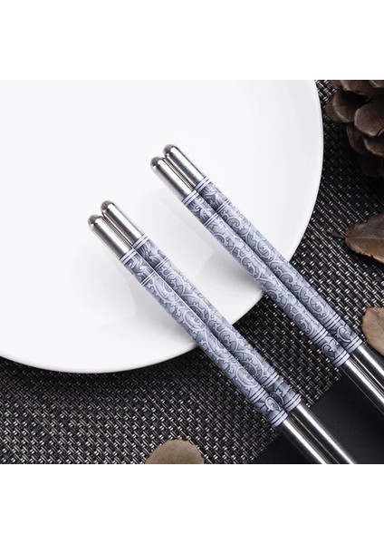 1 Çift 5 Çift Japon Çin Yemek Çubukları Gıda Suşi Çubukları Yeniden Kullanılabilir Kore Yemek Çubukları Seti Hediye Metal Alloytableware Palillos Chinos (Yurt Dışından)