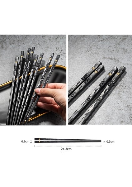 1 Çift 5 Çift Japon Çin Yemek Çubukları Gıda Suşi Çubukları Yeniden Kullanılabilir Kore Yemek Çubukları Seti Hediye Metal Alloytableware Palillos Chinos (Yurt Dışından)
