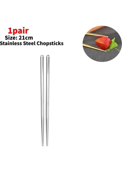 1 Adet Gümüş 1-5 Çift Paslanmaz Çelik Çubuklar Taşınabilir Kaymaz Yemek Çubukları Sofra 21CM Çin Çubuklarını Sofra Mutfak Gereçleri (Yurt Dışından) fiyatları