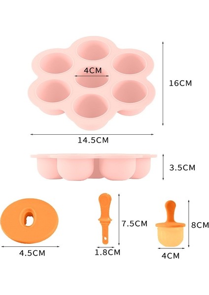 Pink-2pcs 1 Adet 7 Delik Dıy Dondurma Pops Silikon Kalıp Dondurma Topu Makinesi Popsicles Kalıpları Bebek Meyve Sarsıntı Ev Mutfak Aksesuarları Aracı (Yurt Dışından)