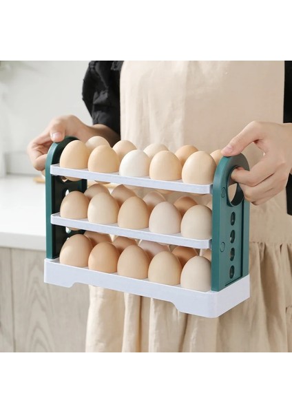 Beyaz Yumurta Saklama Kutusu 3 Katlı Çevirme Çekmecesi Yumurta Yöneticisi Büyük Kapasiteli 30 Hücreli Yumurta Rafı Buzdolabı Yan Yumurta Tepsisi Organik Madde (Yurt Dışından) indirimleri