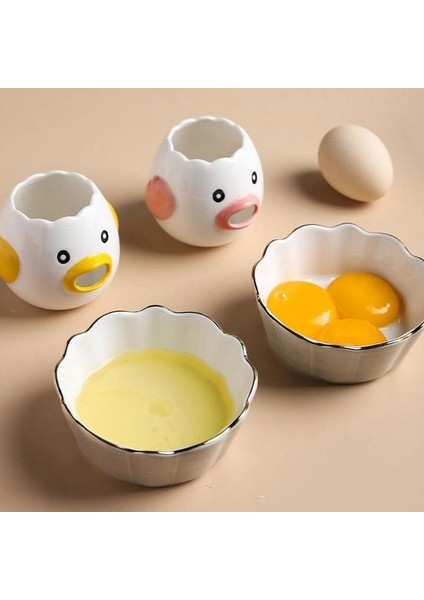 Pembe Yaratıcı Karikatür Tavuk Yumurta Sarısı Beyaz Ayırıcı Seramik Seramik Karikatür Civciv Yumurta Ayırıcı Yemek Pişirme Mutfak Gadget (Yurt Dışından) indirimleri