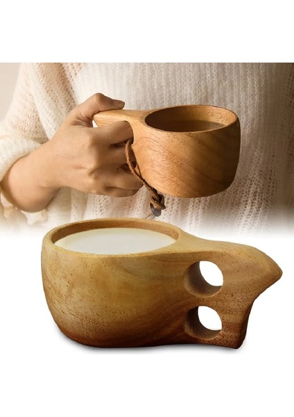 01 El Yapımı Iskandinav Ahşap Bardak Taşınabilir Kuksa Kordon Kahve Kupa Süt Fincan 250 ml Çay Kahve Içme Bardağı Ahşap Kahve Kupa (Yurt Dışından) fiyatları
