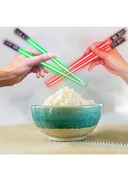 2 Adet LED Aydınlatmalı Yemek Çubukları Gıda Sınıfı Çok Renkli Işın Kılıcı Konser Tezahürat Sahne Hediyeler Işık Yayan Yemek Çubukları Işık Çubuğu (Yurt Dışından) fiyatları